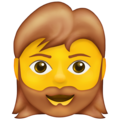 Emoji de mulher barbada U+1F9D4 U+2640